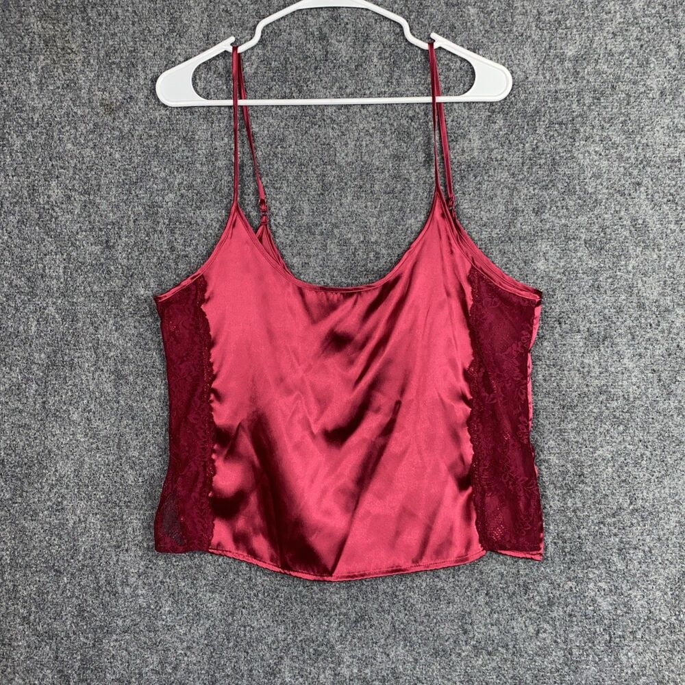 In Bloom by Jonquil  Camisole Size M Maroon  Lace Trim Top